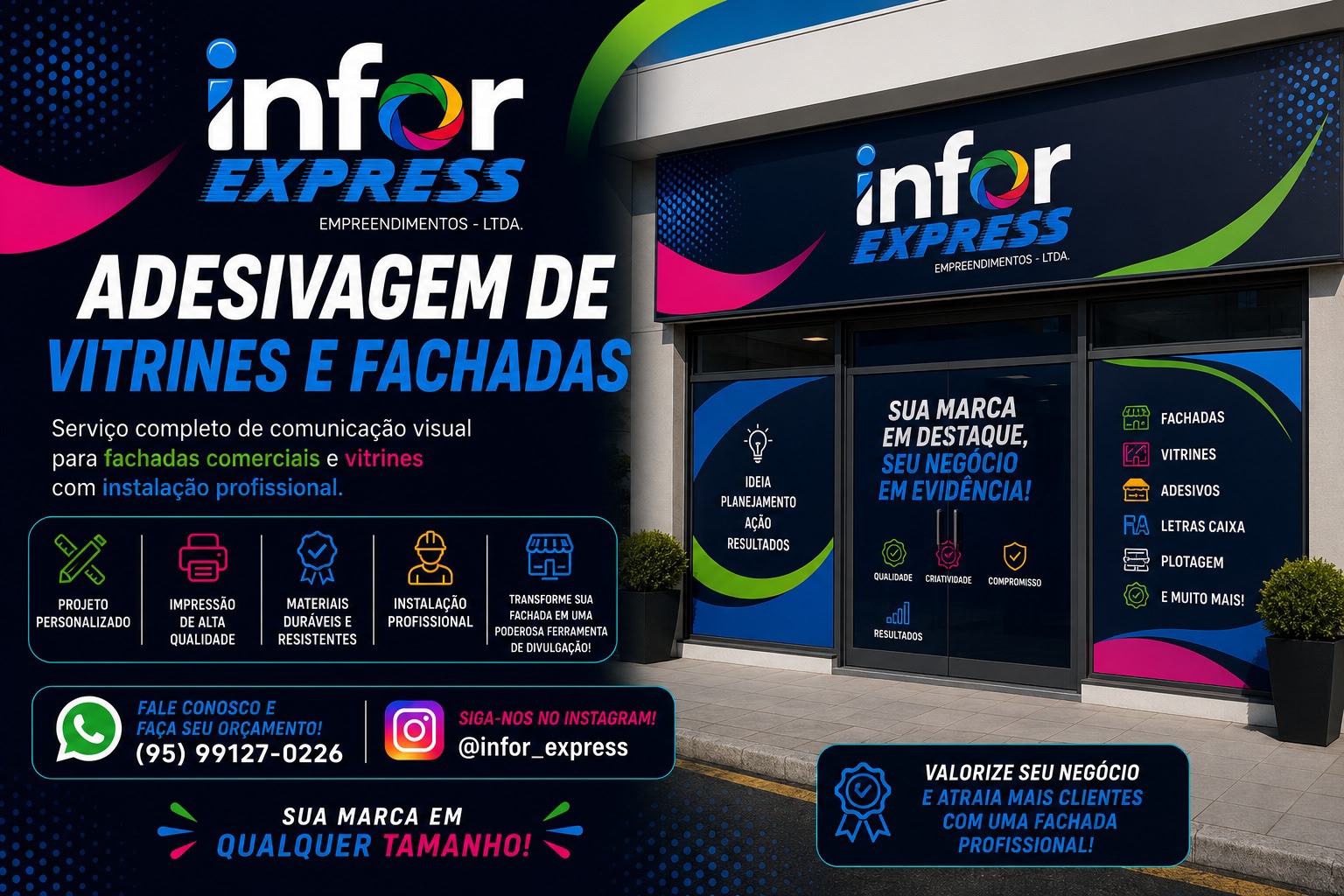Adesivagem de vitrines e fachadas
