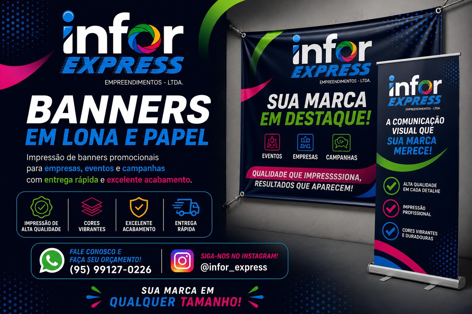 Banners produzidos pela Infor Express